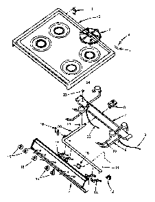 Main Top Assy Diagram and Parts List for SBP26AA0-P1142814NW  Amana Range