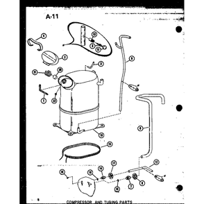 Compressor And Tubing Parts Diagram and Parts List for CR25-1 P67850-5C Amana Air Conditioner