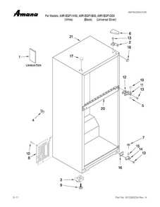 Cabinet Parts Diagram and Parts List for A8RXEGFXD00  Amana Refrigerator