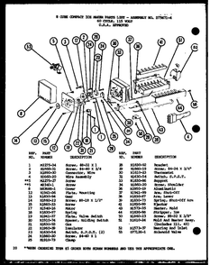 8 Cube Compact Ice Maker 1 Diagram and Parts List for IC3H-P7621305W-BM  Amana Refrigerator