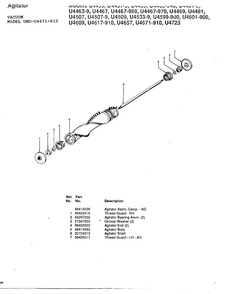 Agitator Diagram and Parts List for U4671-910  Hoover Upright Vacuum