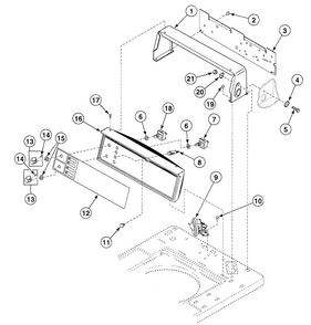 Control Panel Diagram and Parts List for SWT021WN  Speed Queen Washer