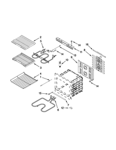 Internal Oven Parts Diagram and Parts List for JJW3830WP02  Jenn-Air Wall Oven
