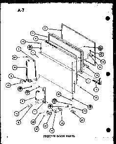 Freezer Door Parts Diagram and Parts List for TM16G-P75535-7W  Amana Refrigerator