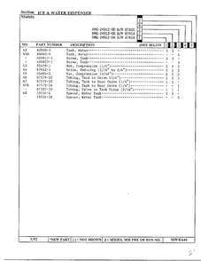 Ice And Water Dispenser Page 3 Diagram and Parts List for 24912-0A  Admiral Refrigerator