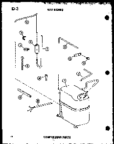 Compressor Parts Diagram and Parts List for ES624-3R P67119-1R Amana Air Conditioner