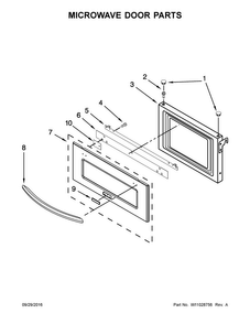 Microwave Door Parts Diagram and Parts List for JMW2327WS02  Jenn-Air Microwave