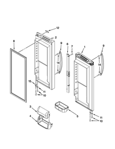 Refrigerator Door Parts Diagram and Parts List for MFF2258VEM7  Maytag Refrigerator
