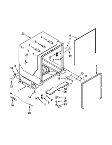 Tub And Frame Parts Diagram and Parts List for MDB7760SAS1  Maytag Dishwasher