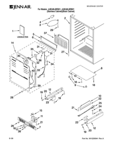 Cabinet Parts Diagram and Parts List for JUB248LBRB01  Jenn-Air Wine and Beverage Cooler