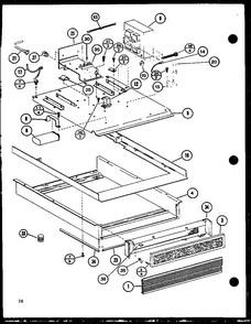 Base Pan Assembly Diagram and Parts List for RC-10SE P76881-1M Amana Microwave