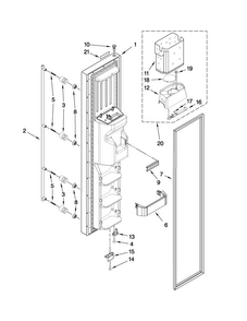 Freezer Door Parts Diagram and Parts List for JCB2588WER00  Jenn-Air Refrigerator