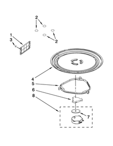 Turntable Parts Diagram and Parts List for MMV1164WB5  Maytag Microwave