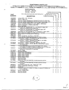 Functional Parts List Diagram and Parts List for TZ21Q  Amana Refrigerator