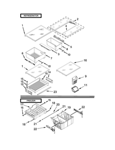 Shelf Parts Diagram and Parts List for MFW2055DRH01  Maytag Refrigerator