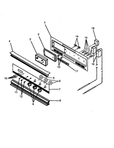 Control Panel Diagram and Parts List for AO27DG1-P1132525NB  Amana Wall Oven