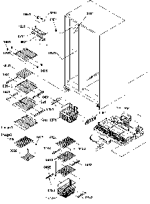 Freezer Shelves And Light Diagram and Parts List for SX22SW-P1190210WW  Amana Refrigerator