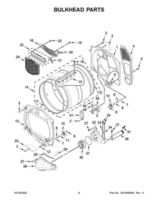 Bulkhead Parts Diagram and Parts List for MED6230HC3  Maytag Dryer