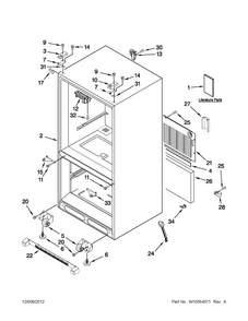 Cabinet Parts Diagram and Parts List for MFF2258VEB8  Maytag Refrigerator