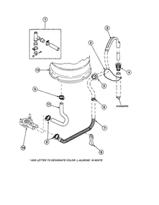 Drain Hose And Siphon Break Diagram and Parts List for CW4202W2-PCW4202W2B  Amana Washer