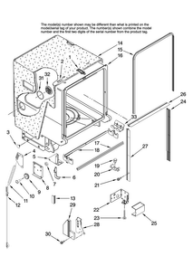 Tub And Frame Parts Diagram and Parts List for JDB1100AWS36  Jenn-Air Dishwasher