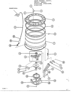 Tub Parts Page 3 Diagram and Parts List for P7804719W  Amana Washer