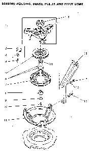 Bearing Housing And Brake Diagram and Parts List for NA4821W33731  Speed Queen Washer