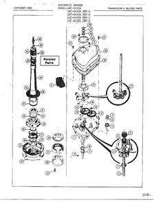 Transmission And Related Parts Diagram and Parts List for 6435A  Norge Washer