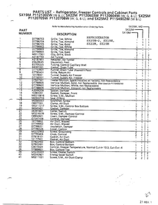 Freezer Controls And Cabinet Parts Page 2 Diagram and Parts List for SX22M  Amana Refrigerator