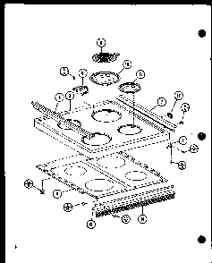 Cooktop Diagram and Parts List for ARC-502 P85675-1S Amana Range