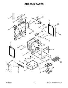 Chassis Parts Diagram and Parts List for YMER6600FZ5  Maytag Range