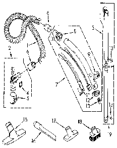 Hose Assembly Diagram and Parts List for 1162234590  Kenmore Canister Vacuum