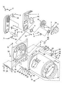 Bulkhead Parts Diagram and Parts List for MGDC500VW1  Maytag Dryer