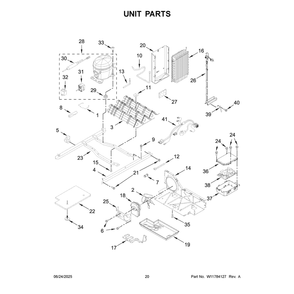 Unit Parts Diagram and Parts List for MSS25C4MGW07  Maytag Refrigerator