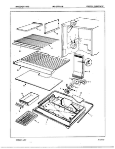 Freezer Compartment Diagram and Parts List for 17774A  Admiral Refrigerator