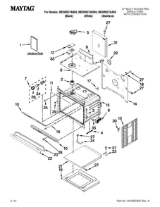 Oven Parts Diagram and Parts List for MEW9527AS00  Maytag Wall Oven