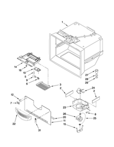 Freezer Liner Parts Diagram and Parts List for MBF1952VEW1  Maytag Refrigerator