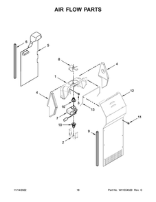 Air Flow Parts 2 Diagram and Parts List for ASI2575GRB08  Amana Refrigerator