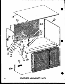 Condenser And Cabinet Parts Diagram and Parts List for RHA48-003 P55201-50C Amana Air Conditioner
