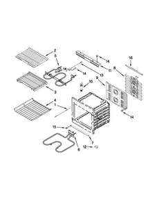 Internal Oven Parts Diagram and Parts List for JJW3830WB02  Jenn-Air Wall Oven