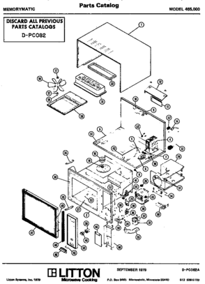 01 - Page 1 Diagram and Parts List for 465000  Maytag Microwave