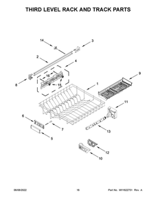 Third Level Rack And Track Parts Diagram and Parts List for MDB9979SKZ1  Maytag Dishwasher