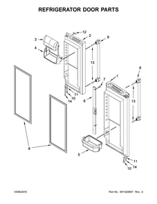 Part Location Diagram of W10910855 Whirlpool DOOR ASSEMBLY