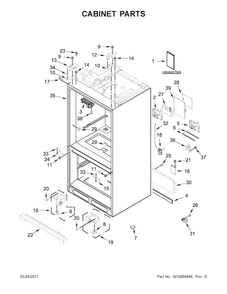 Part Location Diagram of W10676128 Whirlpool TECH SHEET (FRENCH)