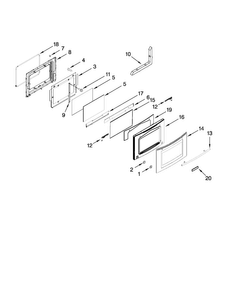 Door Parts Diagram and Parts List for JES9750CAS01  Jenn-Air Range