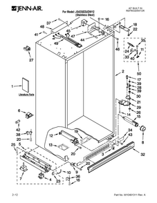 Cabinet Parts Diagram and Parts List for JS42SEDUDW12  Jenn-Air Refrigerator