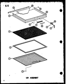 Lid Assembly Diagram and Parts List for C10B-L P60330-88WL Amana Freezer