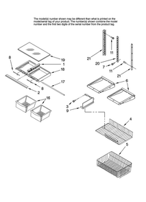 Shelf Parts Diagram and Parts List for PBF1951KEW11  Maytag Refrigerator