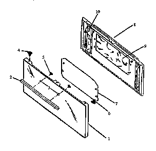 Oven Door Assembly Diagram and Parts List for RBK22AA093M-P1142910NW  Caloric Range