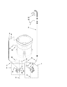 Pump Parts Diagram and Parts List for MVWB755YL0  Maytag Washer
